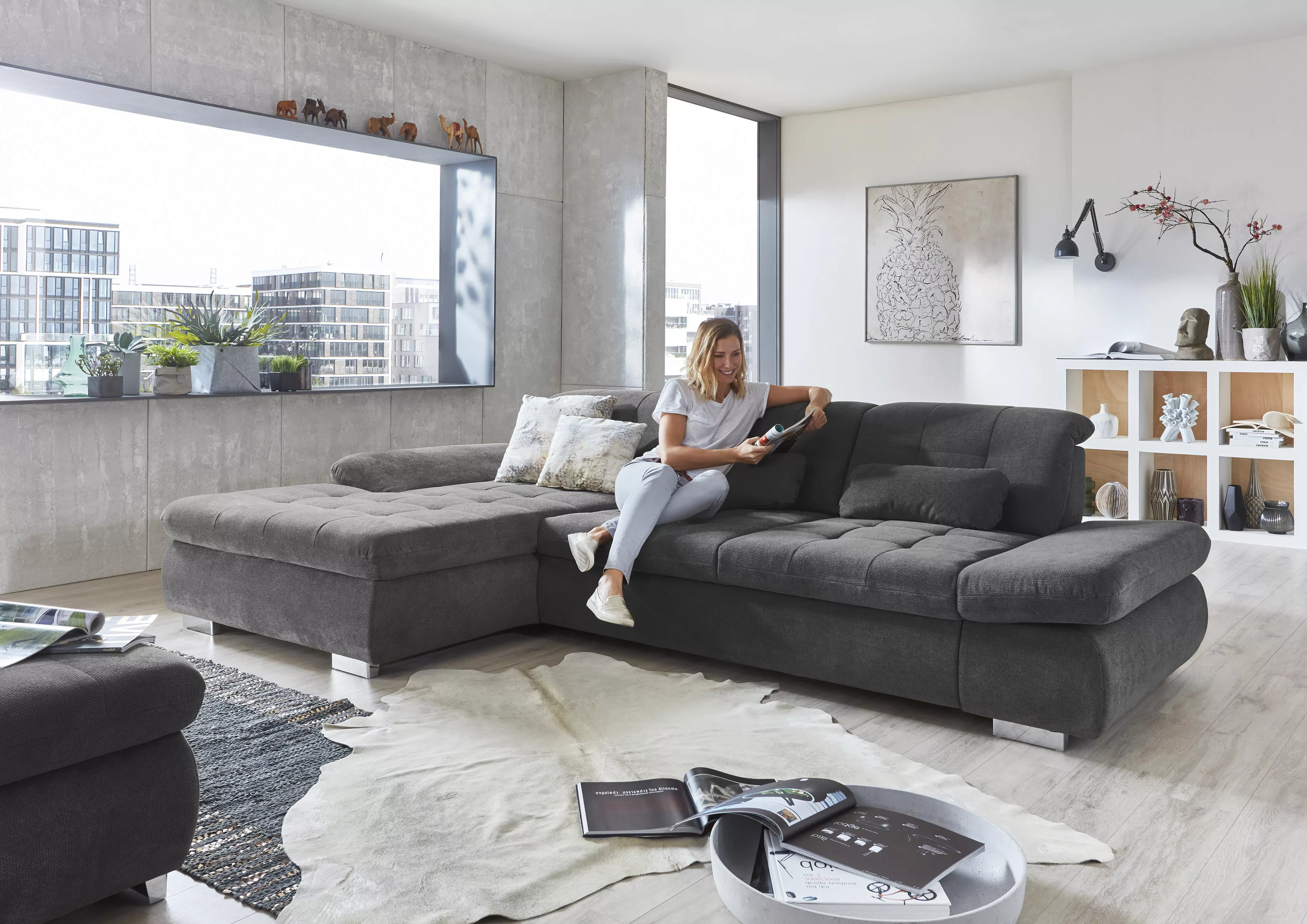 Die PlanBar Ecksofa "MP-IN17004 L-Form", wahlweise mit Funktion, Federkern günstig online kaufen