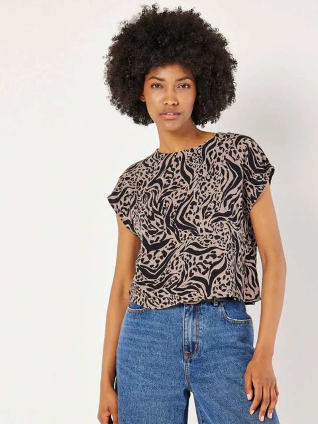 Apricot T-Shirt Cropp-Shirt, mit Animalprint günstig online kaufen