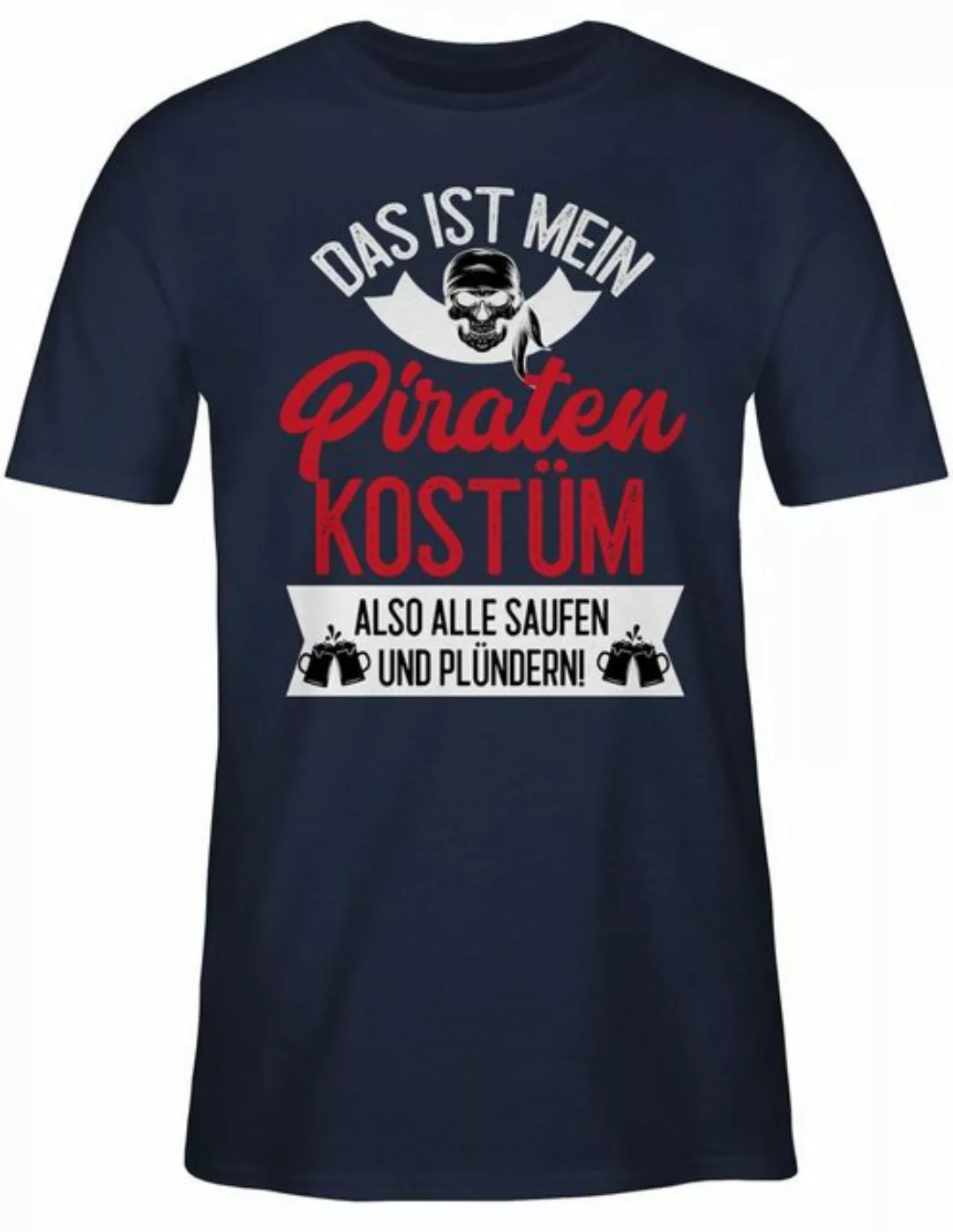 Shirtracer T-Shirt Das ist mein Piraten Kostüm - weiß/rot Karneval & Faschi günstig online kaufen