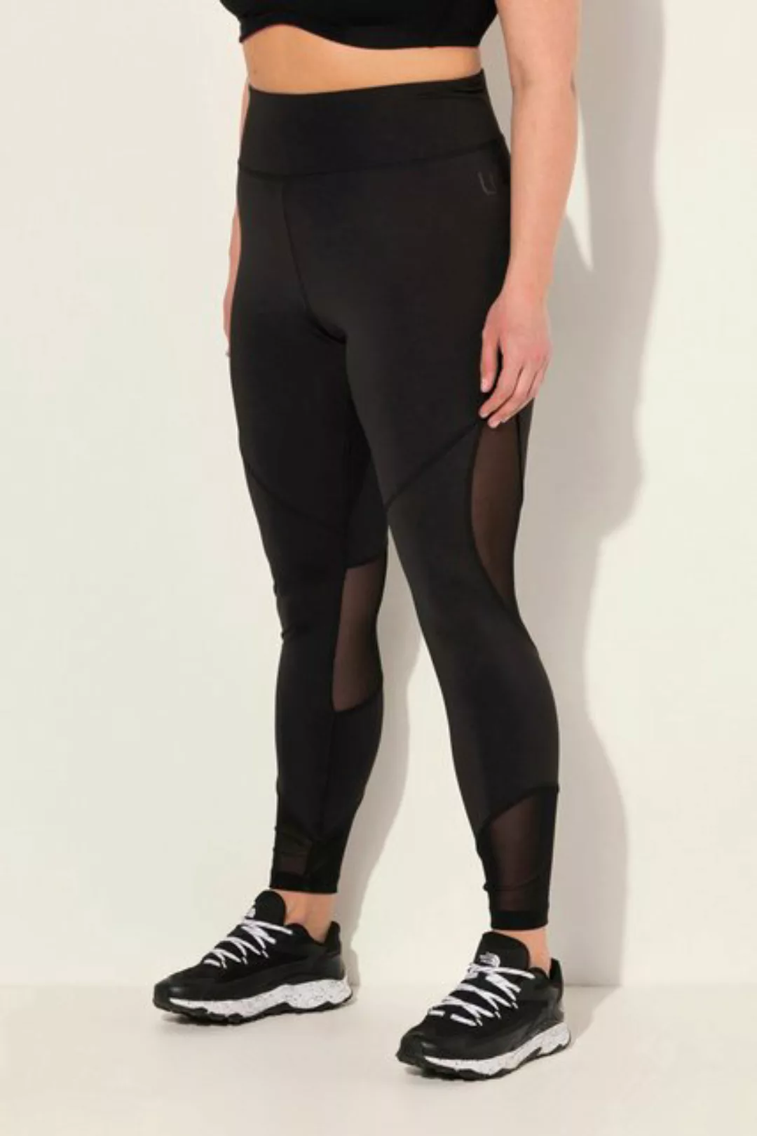 Ulla Popken Lederimitathose Sport-Leggings Mesh-Einsätze Tasche recycelt günstig online kaufen