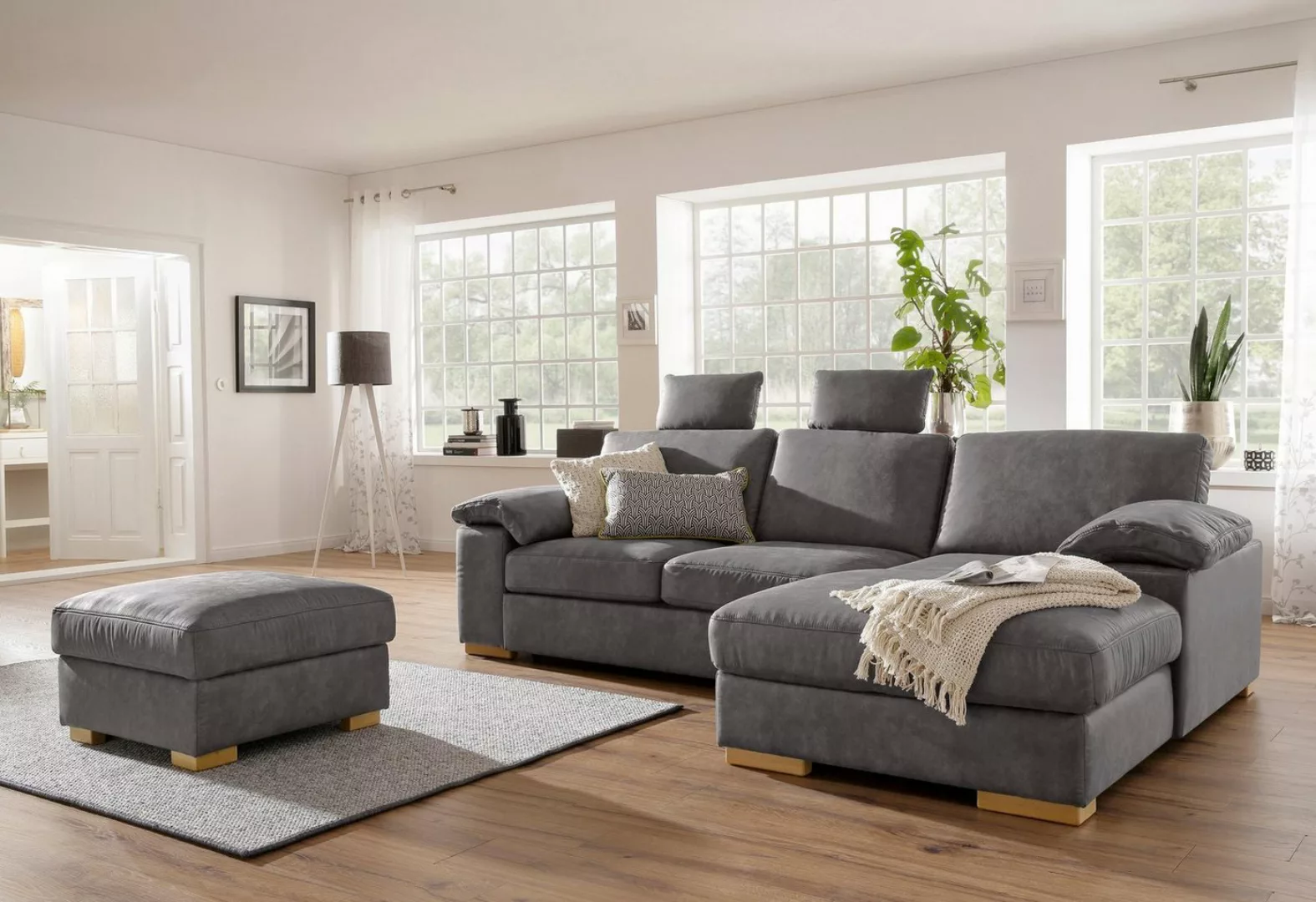 Home affaire Ecksofa Ventura L-Form, wahlweise mit Bettfunktion und Bettfun günstig online kaufen