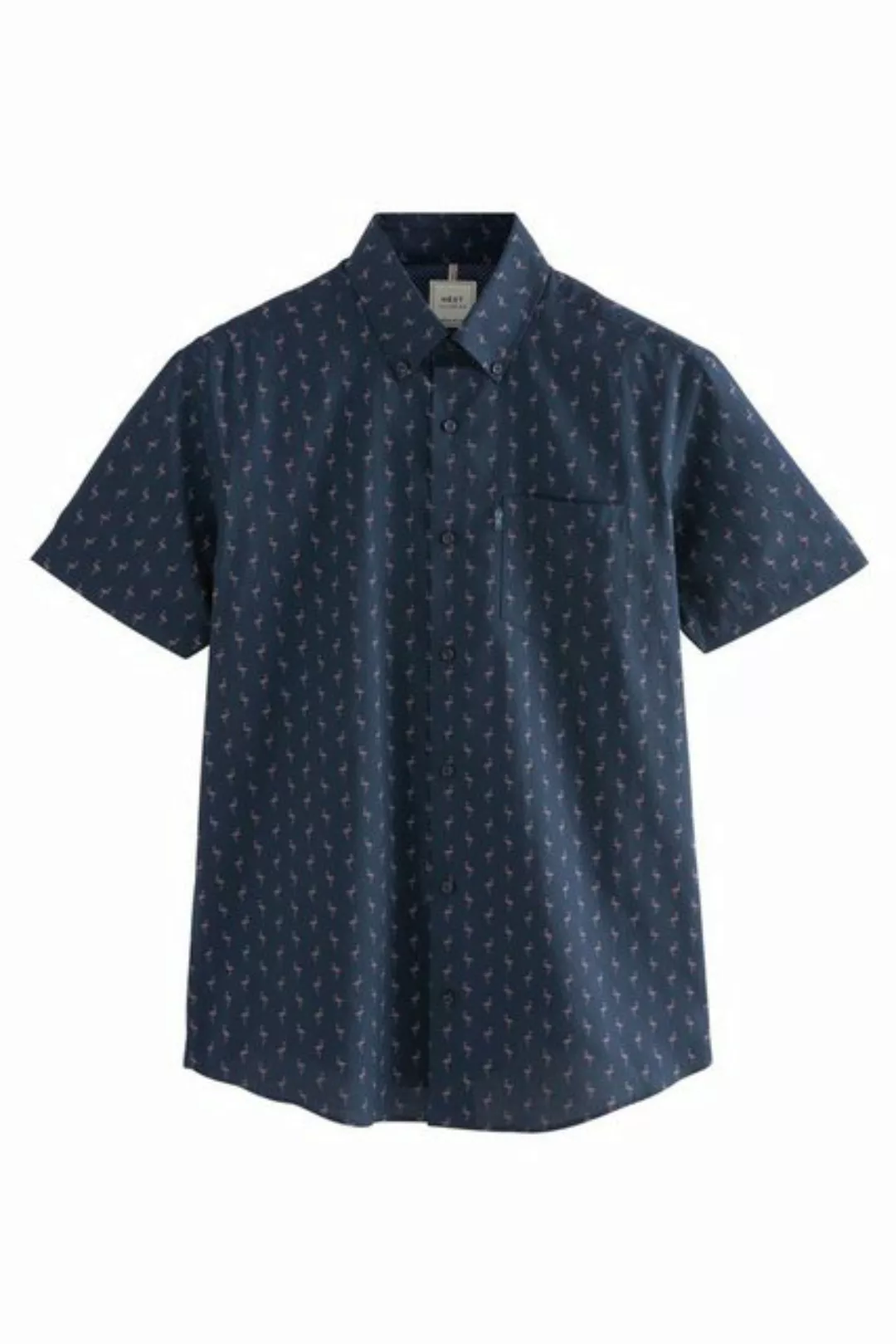 Next Kurzarmhemd Bügelleichtes Regular Fit Button-down-Oxfordhemd (1-tlg) günstig online kaufen