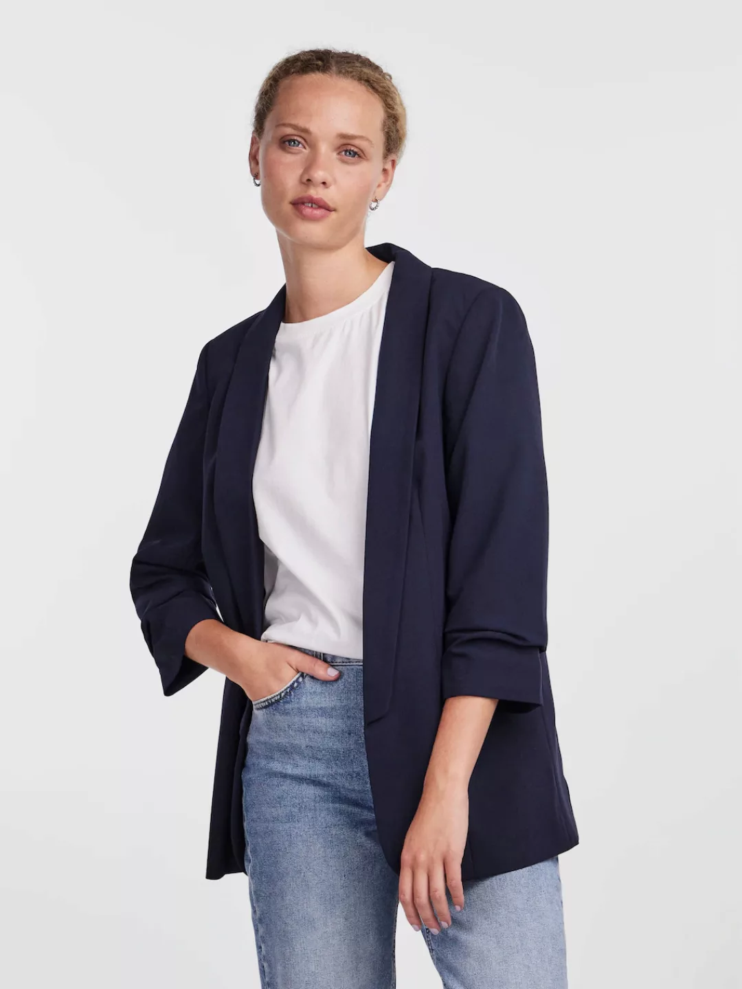 pieces Blusenblazer PCBOSELLA 3/4 BLAZER NOOS mit Faltendetail am Ärmel günstig online kaufen