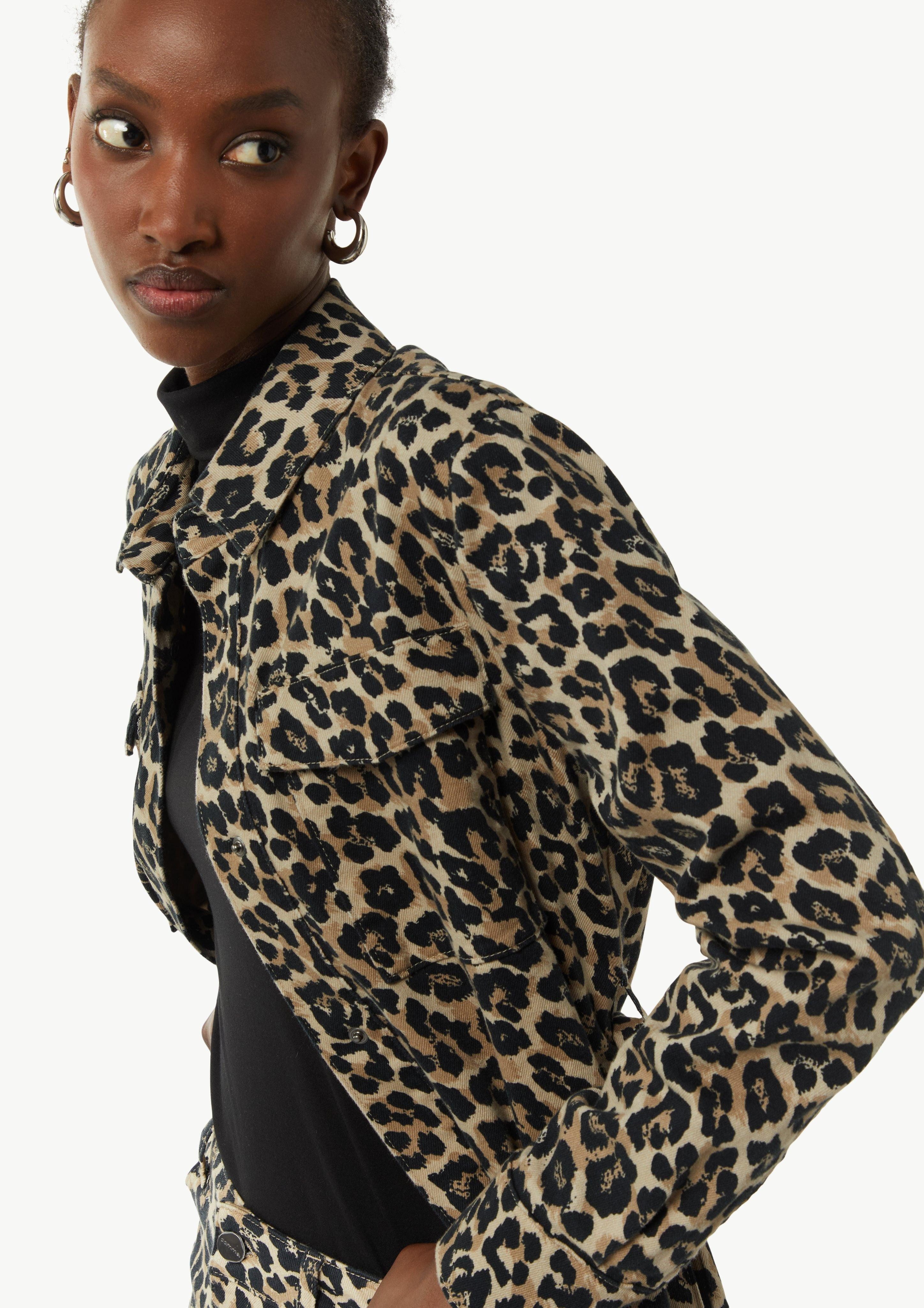Comma Blusenblazer Indoor-Jacke mit Leo-Muster günstig online kaufen