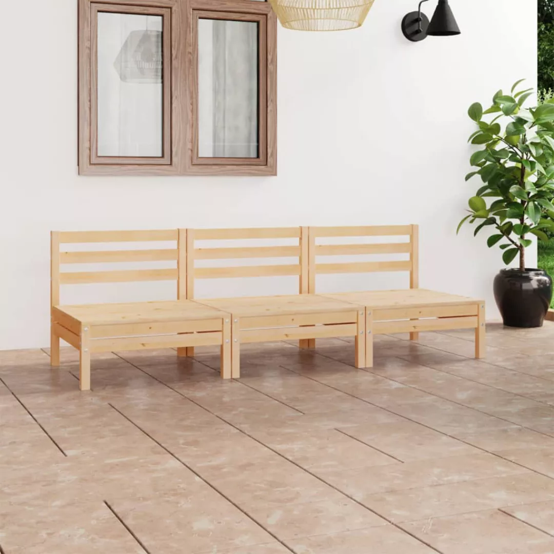 3-tlg. Garten-lounge-set Kiefer Massivholz günstig online kaufen