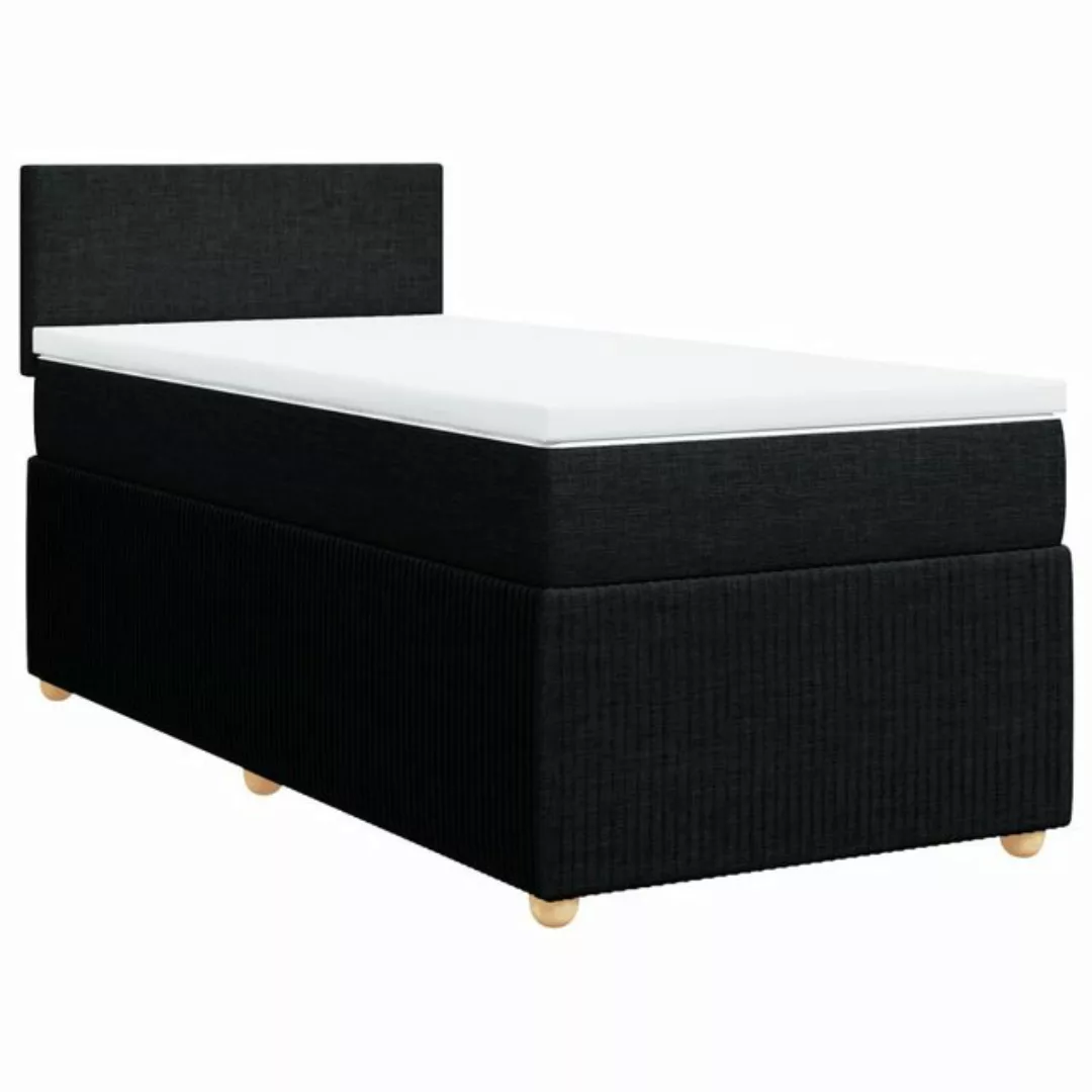 vidaXL Bett Boxspringbett mit Matratze Schwarz 80x200 cm Stoff günstig online kaufen