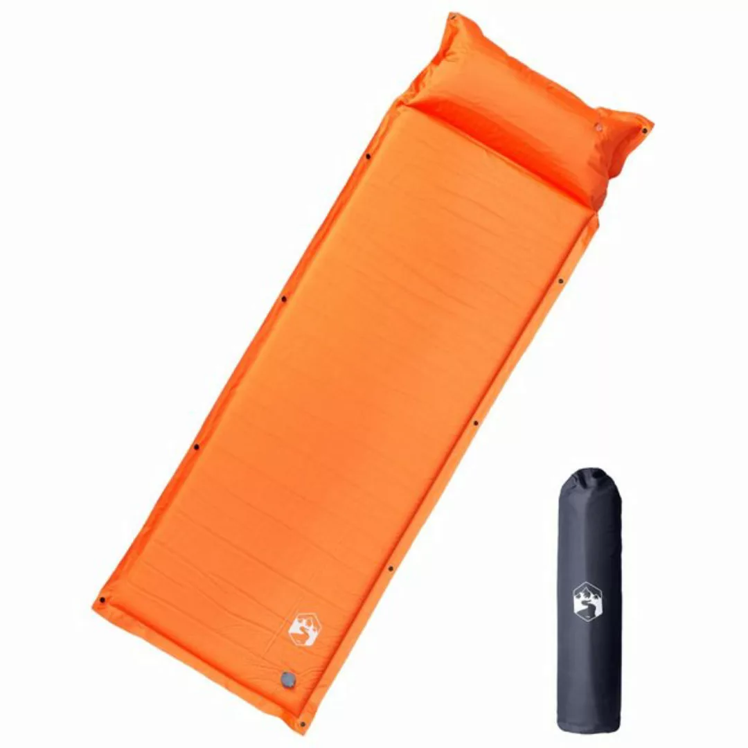 vidaXL Luftbett Isomatte mit Integriertem Kissen Selbstaufblasend Orange Ca günstig online kaufen