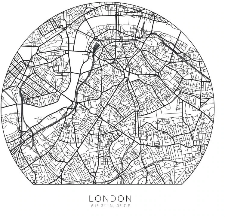 Wall-Art Wandtattoo "London Stadtplan selbstklebend", (1 St.), selbstkleben günstig online kaufen