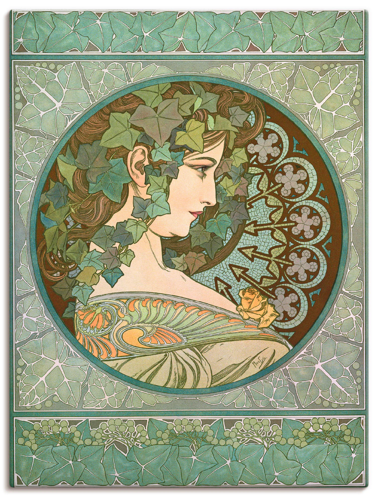 Artland Leinwandbild "Efeu, 1901", Frau, (1 St.), auf Keilrahmen gespannt günstig online kaufen