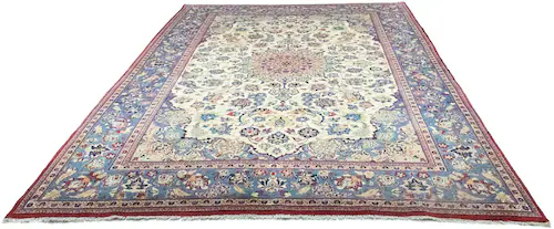 morgenland Wollteppich »Isfahan Teppich handgeknüpft beige«, rechteckig günstig online kaufen
