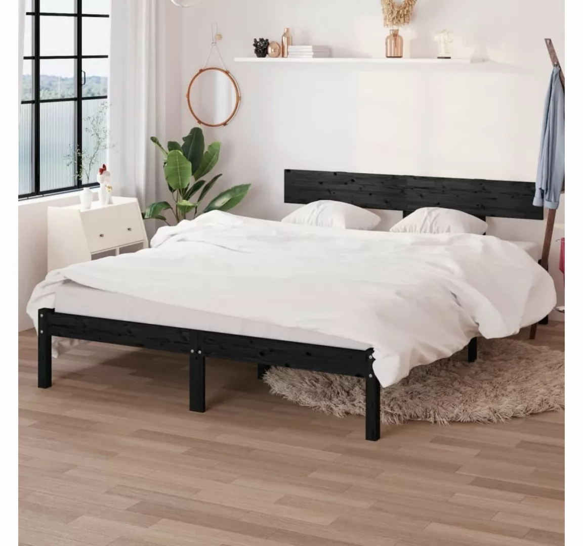 furnicato Bett Massivholzbett Schwarz 120x190 cm günstig online kaufen