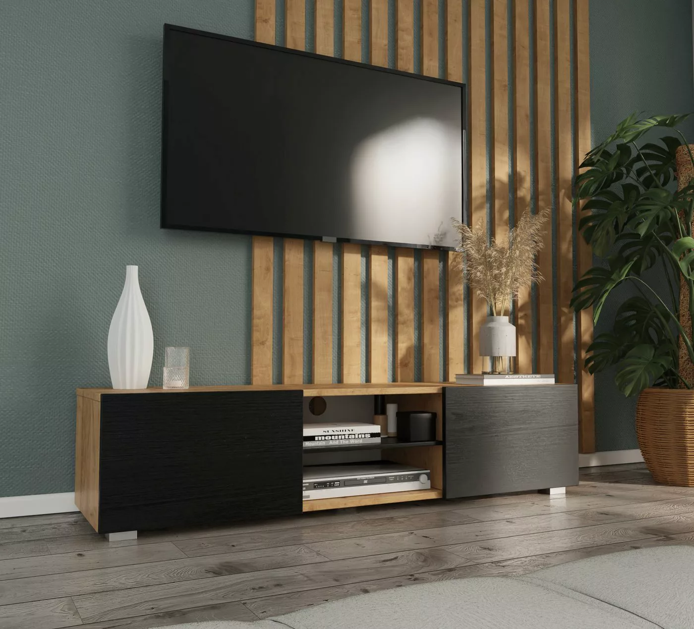 Platan Room TV-Schrank AURA TV Lowboard Sideboard 140 cm Hängeschrank TV Ko günstig online kaufen