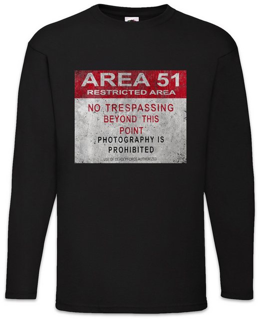 Urban Backwoods Langarmshirt Area 51 Vintage Logo Sign Langarm T-Shirt Ufo günstig online kaufen