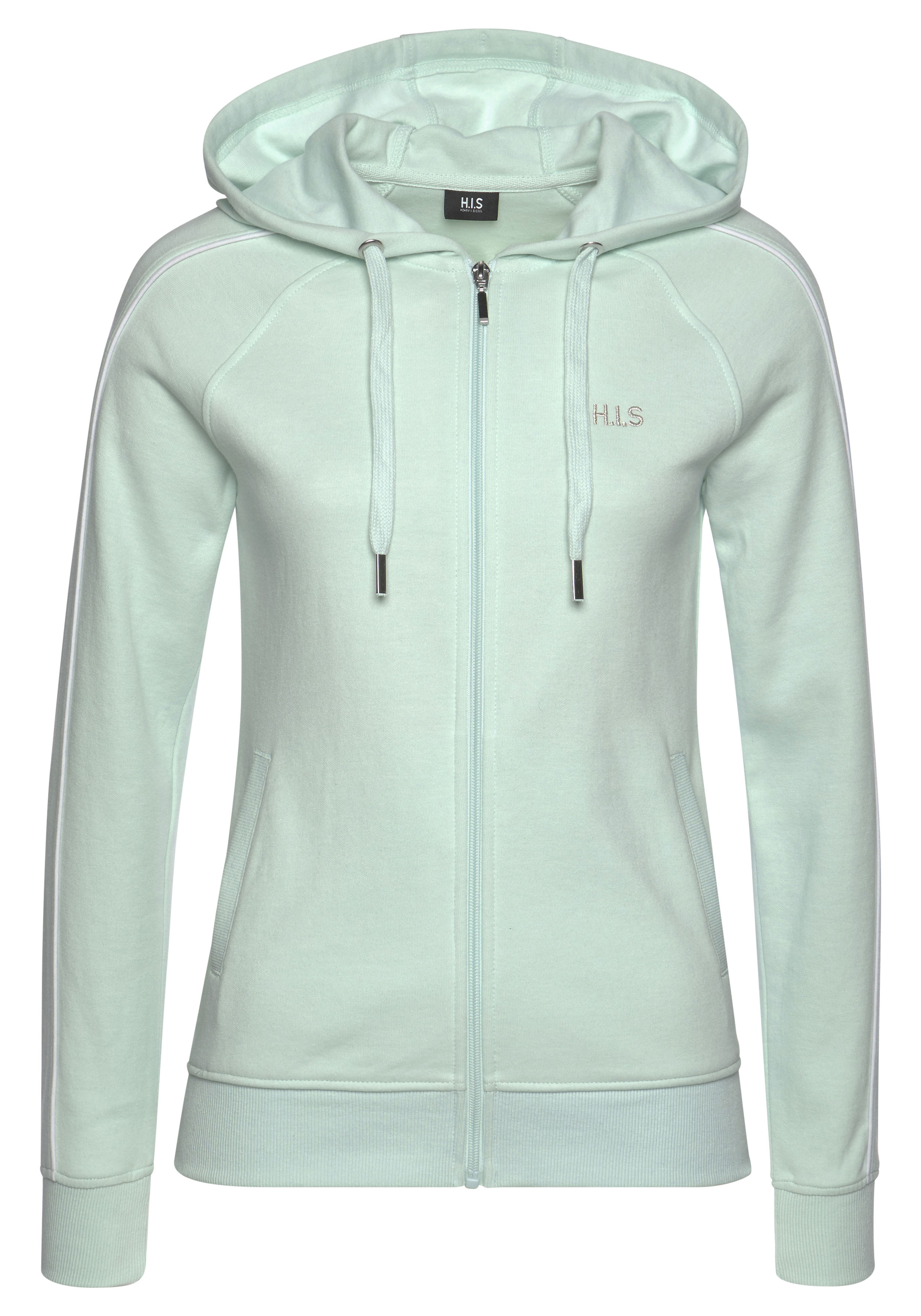 H.I.S Sweatjacke, mit Piping an den Ärmeln, Loungeanzug günstig online kaufen