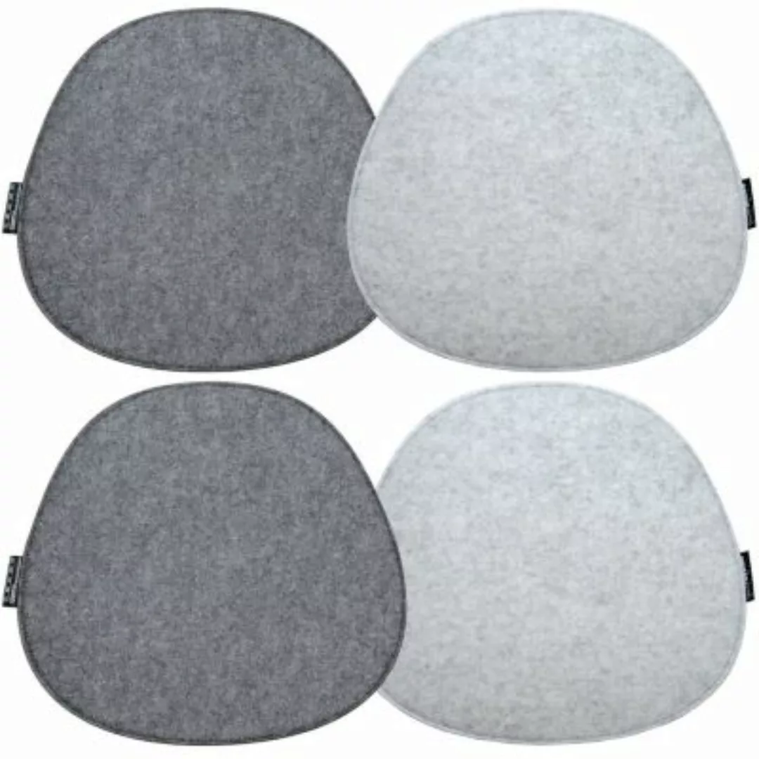 Dune Design® Stuhlkissen Filz 4er Set CHIC oval Grau 40x37cm grau günstig online kaufen