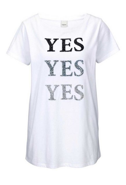 heine T-Shirt HEINE Damen Jerseyshirt mit Strass, weiß günstig online kaufen