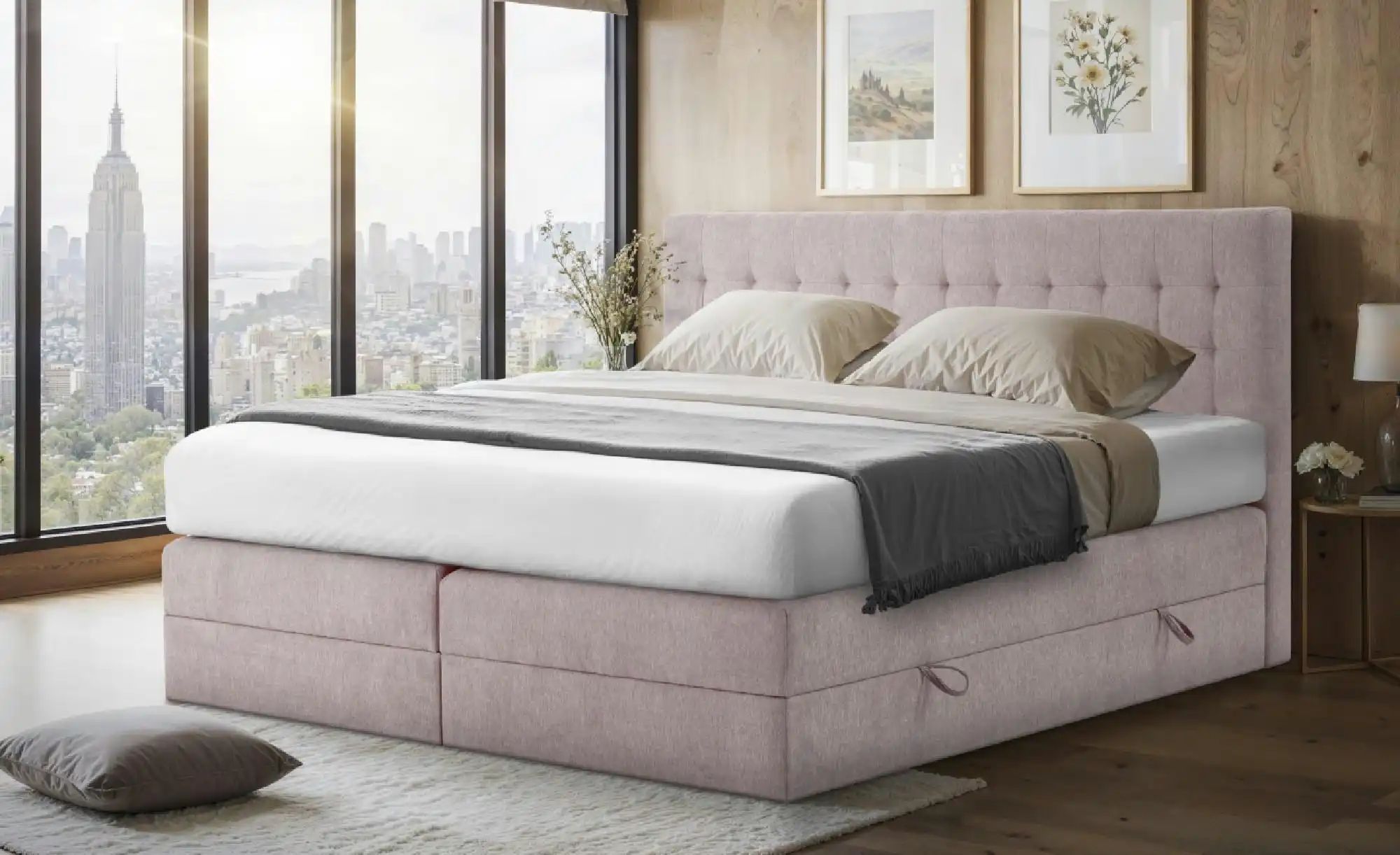 Boxspringbett mit Bettkasten Barcelona ¦ rosa/pink ¦ Maße (cm): B: 200 H: 1 günstig online kaufen