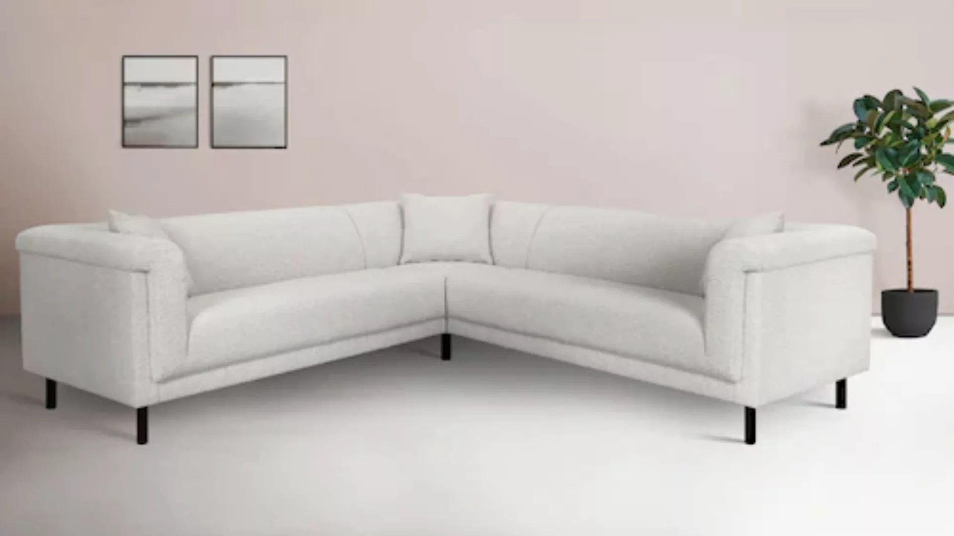 INOSIGN Ecksofa "AGNIA L-Form B/T/H: 244/244/71 cm", incl. Zierkissen, glei günstig online kaufen