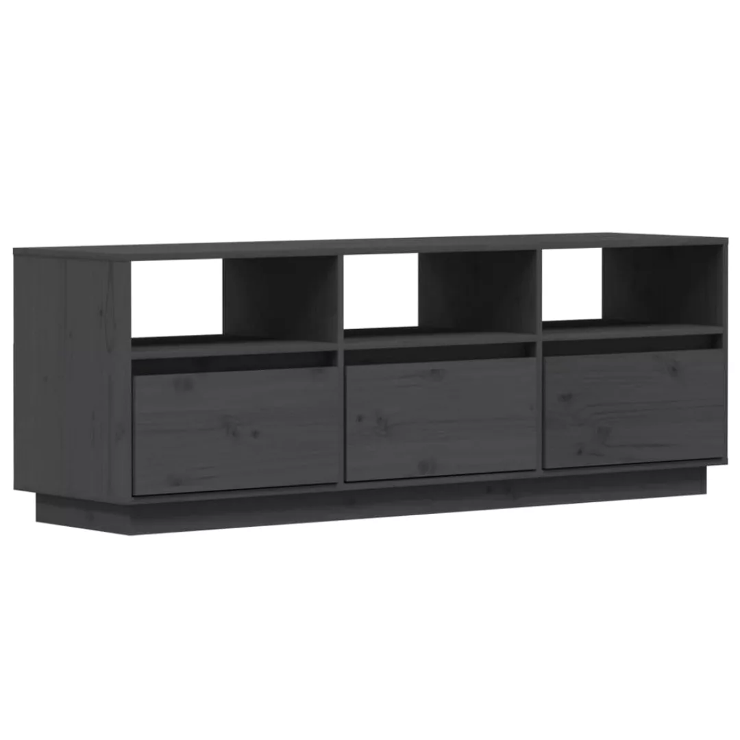 Vidaxl Tv-schrank Grau 140x37x50 Cm Massivholz Kiefer günstig online kaufen