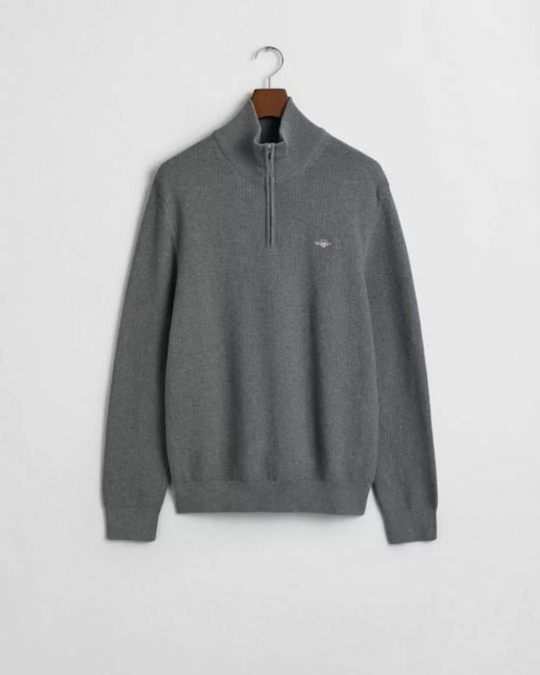 Gant Strickpullover COTTON MICRO TEXTURED HALF ZIP günstig online kaufen