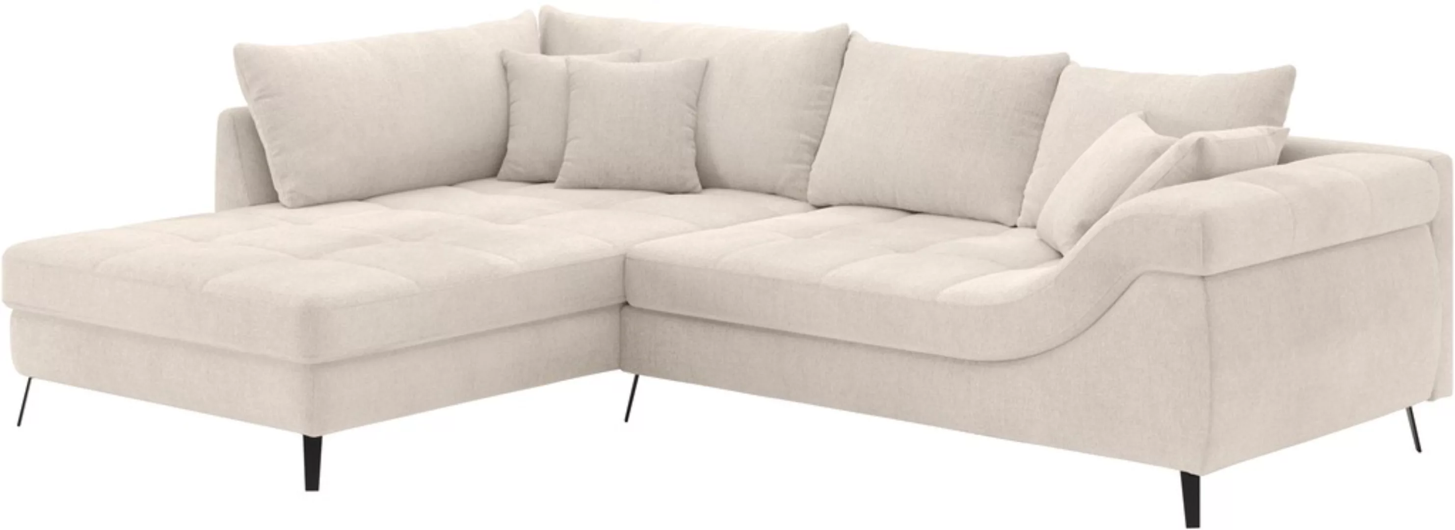 Mr. Couch Ecksofa "Portofino L-Form", 4 Bezugsqualitäten, 13,5 cm hohe Meta günstig online kaufen