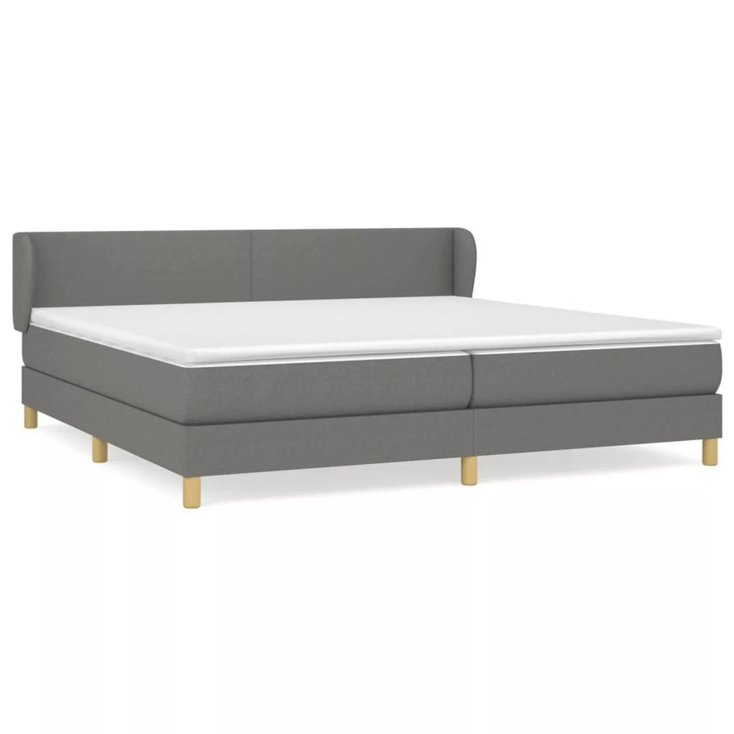 vidaXL Boxspringbett Boxspringbett mit Matratze Dunkelgrau 200x200 cm Stoff günstig online kaufen