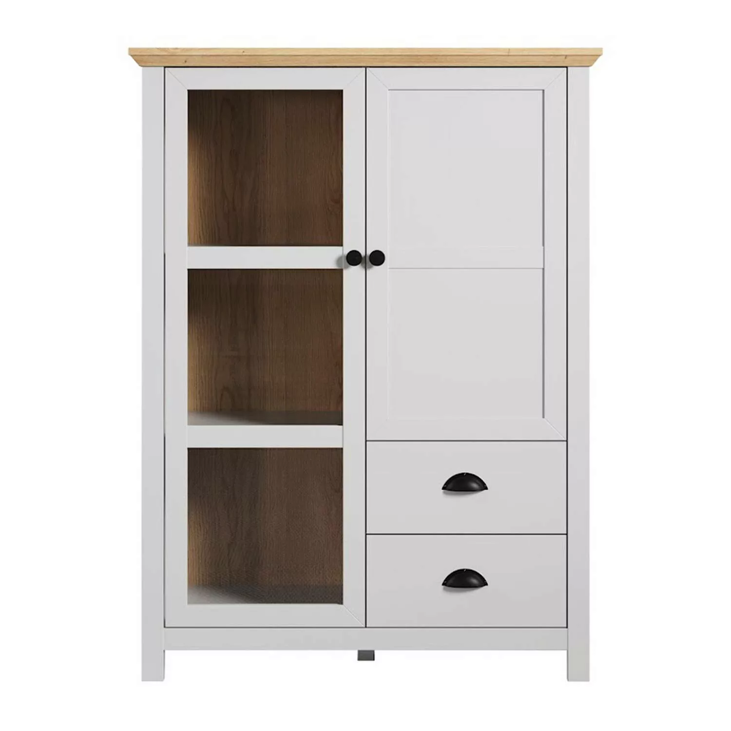 Wohnzimmer Highboard in lichtgrau mit Artisan Eiche Nb. LICATA-19, B/H/T ca günstig online kaufen