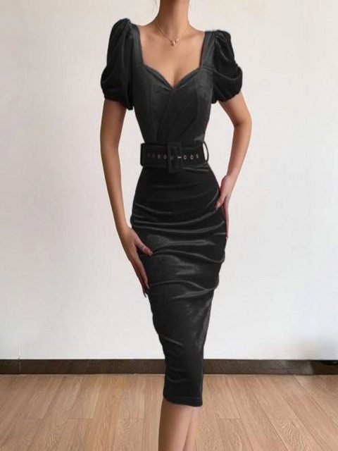 KIKI Dirndl Maxikleid Kleid mit Taille,Sexy Puffärmeln und Hüftrock günstig online kaufen