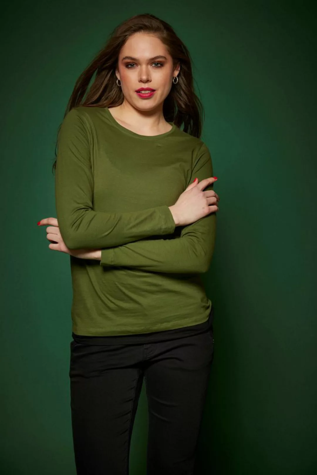 ZE-ZE Nordic Langarmshirt Shirt Basic Reva cypress green günstig online kaufen