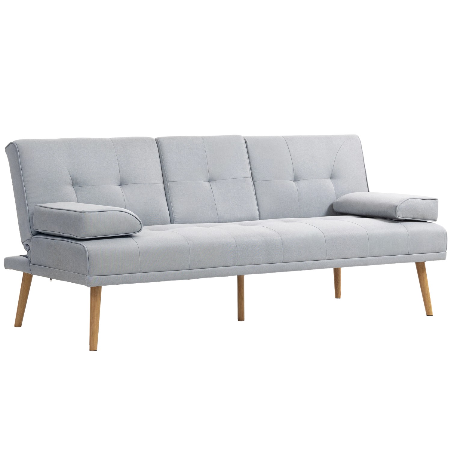 HOMCOM Schlafsofa Polyester 181L x 77B x 78H cm Hellgrau günstig online kaufen