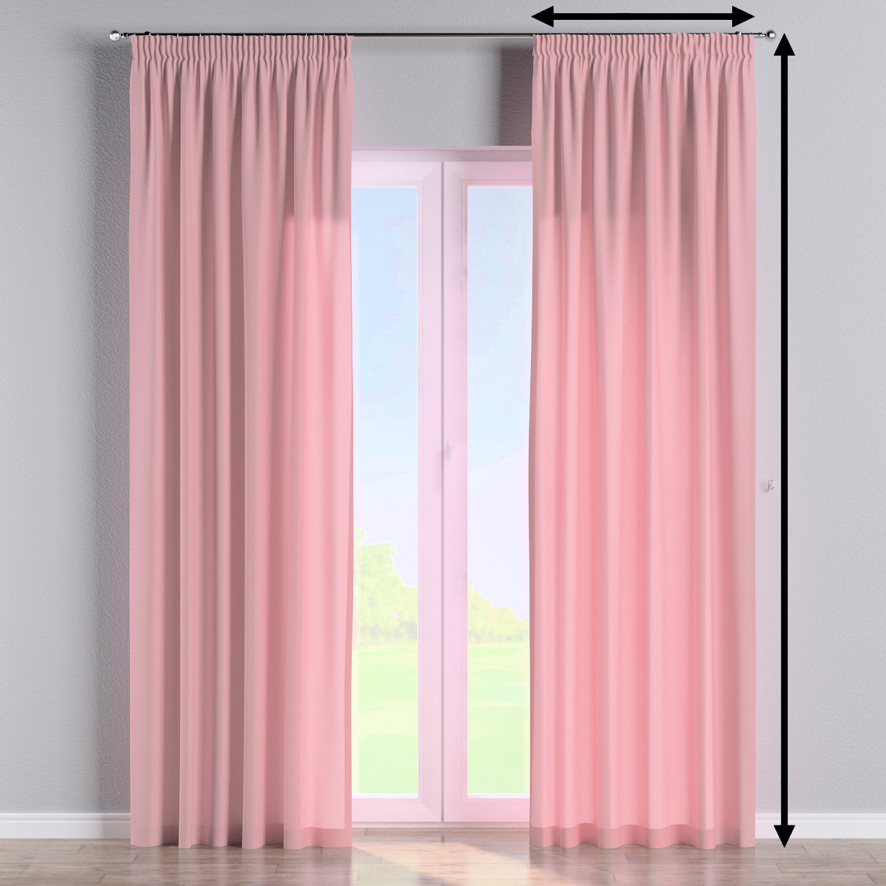 Gefütterter Vorhang mit Kräuselband, rosa, Loneta (133-62) günstig online kaufen