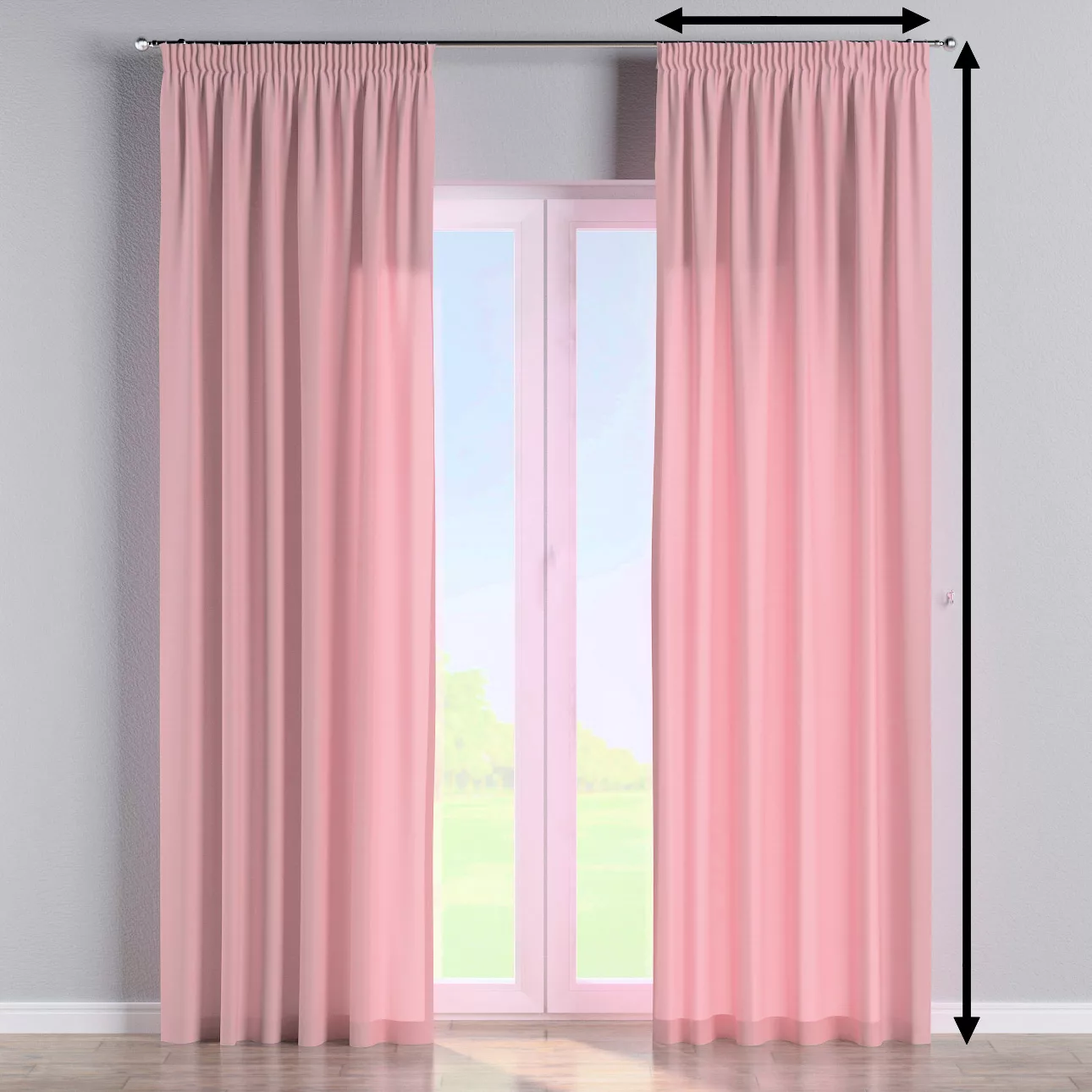 Gefütterter Vorhang mit Kräuselband, rosa, Loneta (133-62) günstig online kaufen