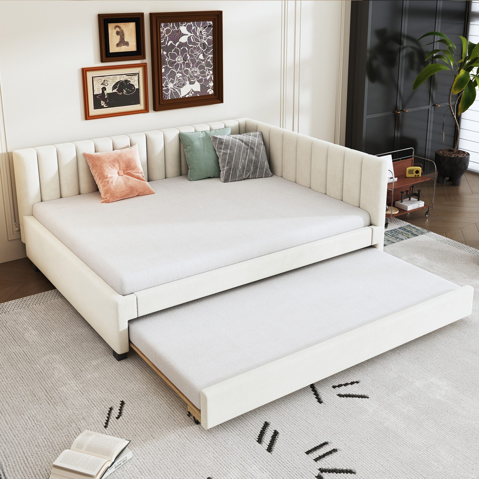 Merax Daybett 140x200cm mit Ausziehbett 90x190cm günstig online kaufen