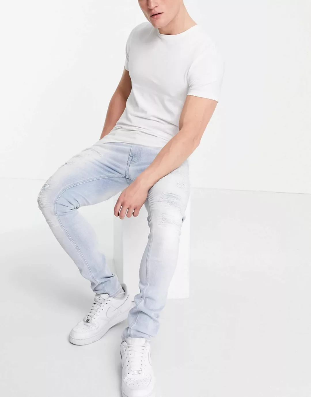 Tommy Hilfiger – Lewis Hamilton – Jeans im Used-Look-Blau günstig online kaufen