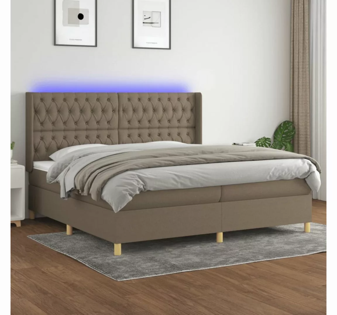 vidaXL Boxspringbett Bett Boxspringbett mit Matratze und LED Stoff (200 x 2 günstig online kaufen