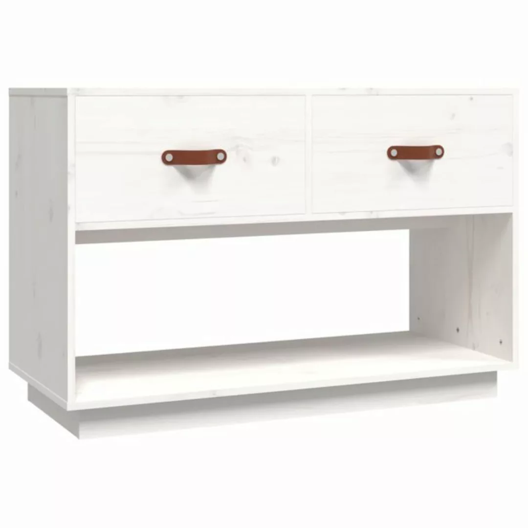 vidaXL TV-Schrank TV-Schrank Weiß 90x40x60 cm Massivholz Kiefer Lowboard günstig online kaufen