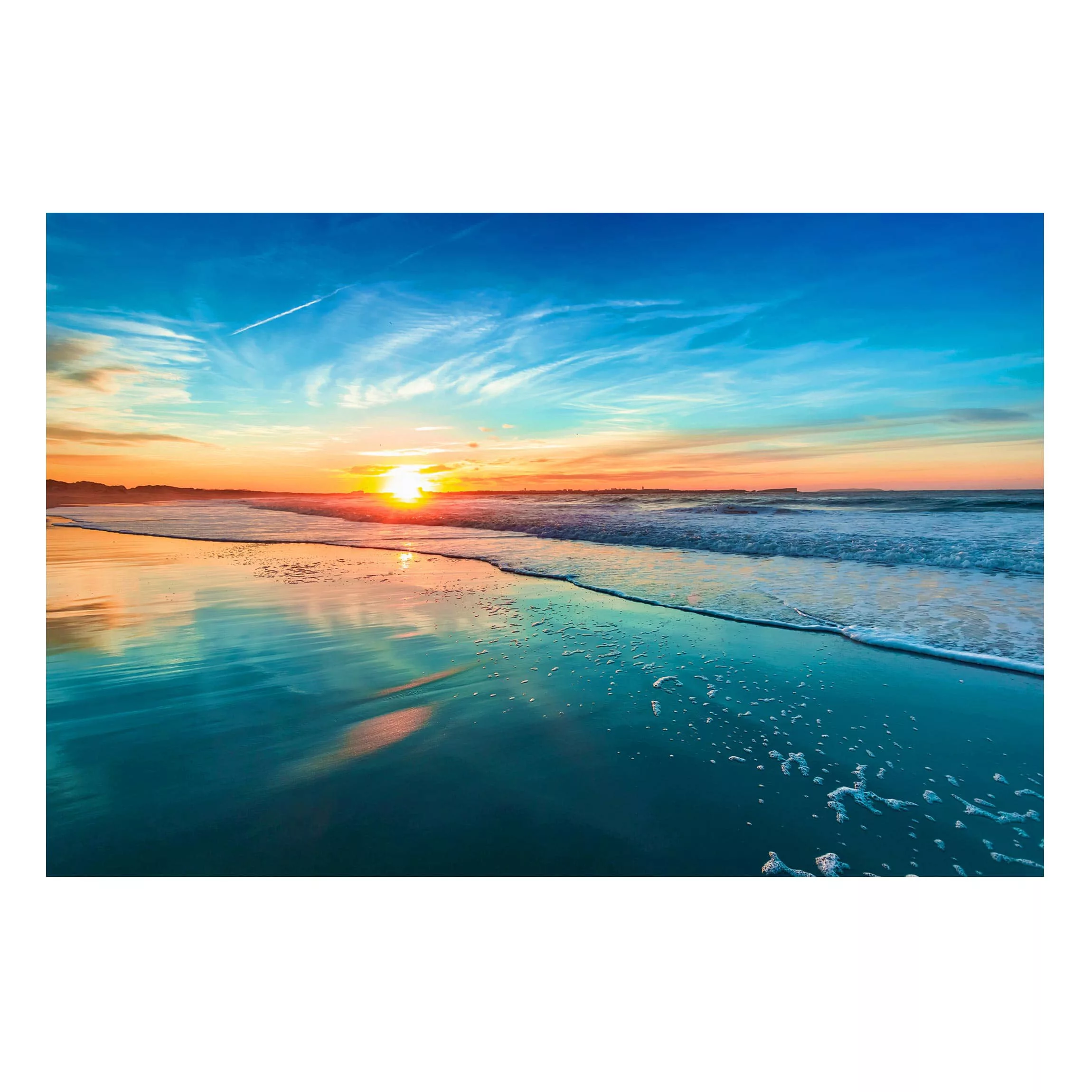Magnettafel Strand - Querformat 2:1 Romantischer Sonnenuntergang am Meer günstig online kaufen