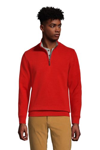Zipper-Pullover aus Bedford-Ripp, Herren, Größe: XL Normal, Orange, Baumwol günstig online kaufen