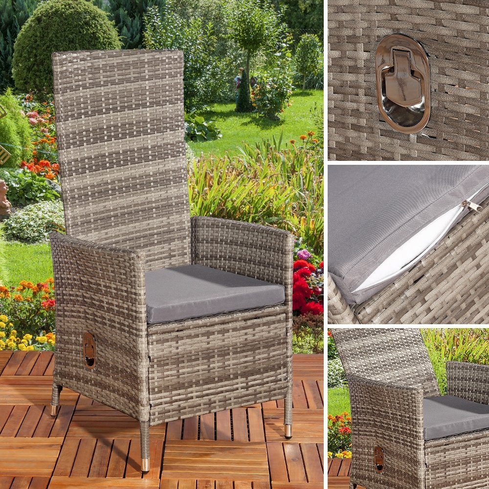 Feel2Home Gartensessel Verstellbarer Garten Relaxsessel Grau günstig online kaufen