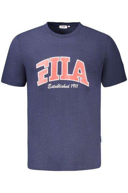 Fila T-Shirt Herren Kurzarm T-Shirt Blau mit Druck - Regular Fit günstig online kaufen