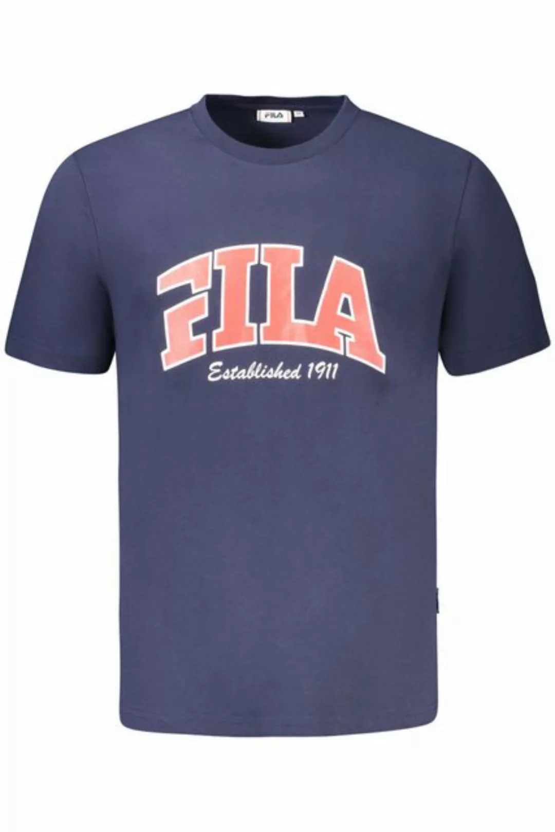 Fila T-Shirt Herren Kurzarm T-Shirt Blau mit Druck - Regular Fit günstig online kaufen