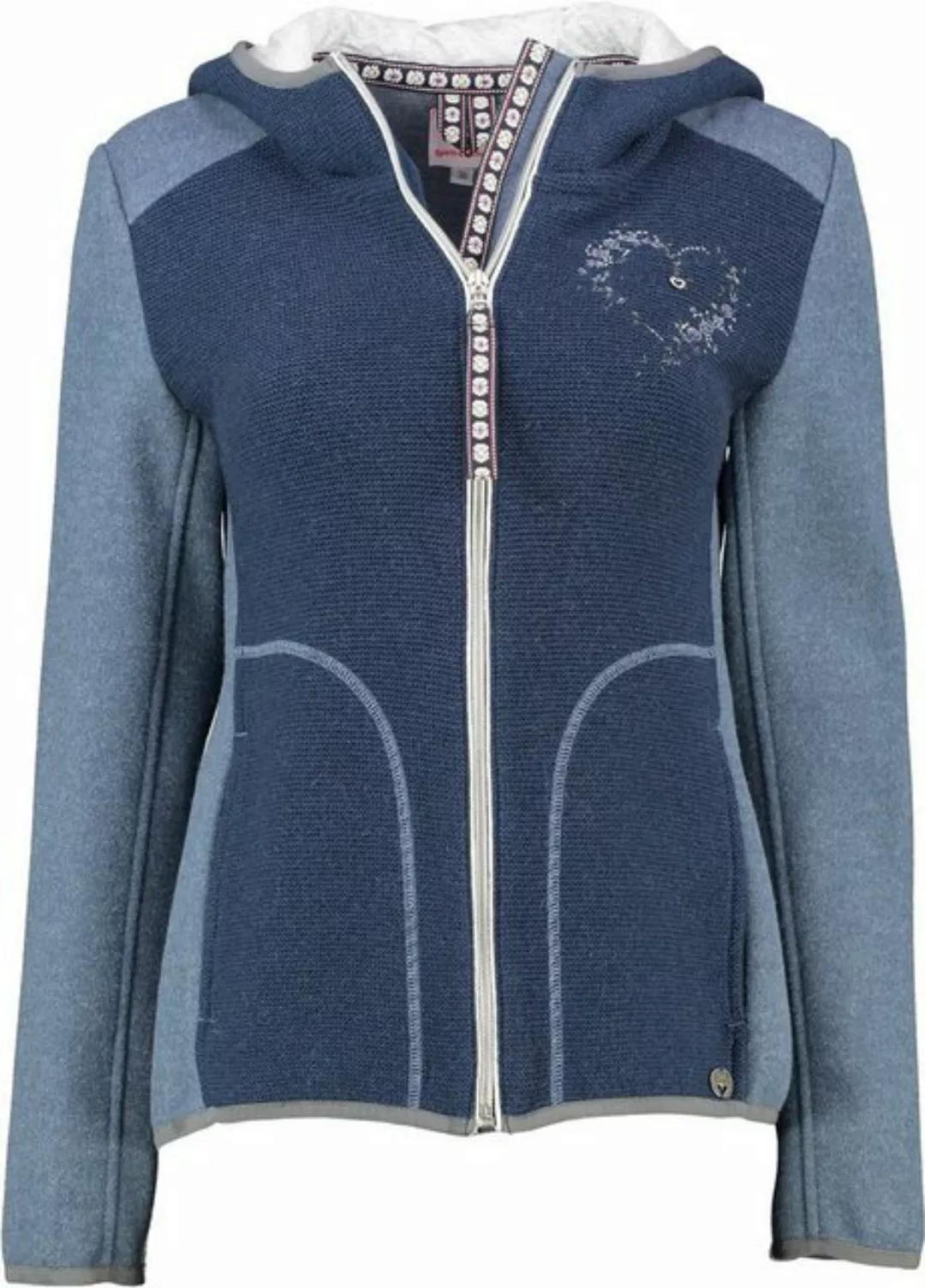 Spieth & Wensky Janker SPIETH & WENSKY Strickjacke Binz blau im Materialmix günstig online kaufen