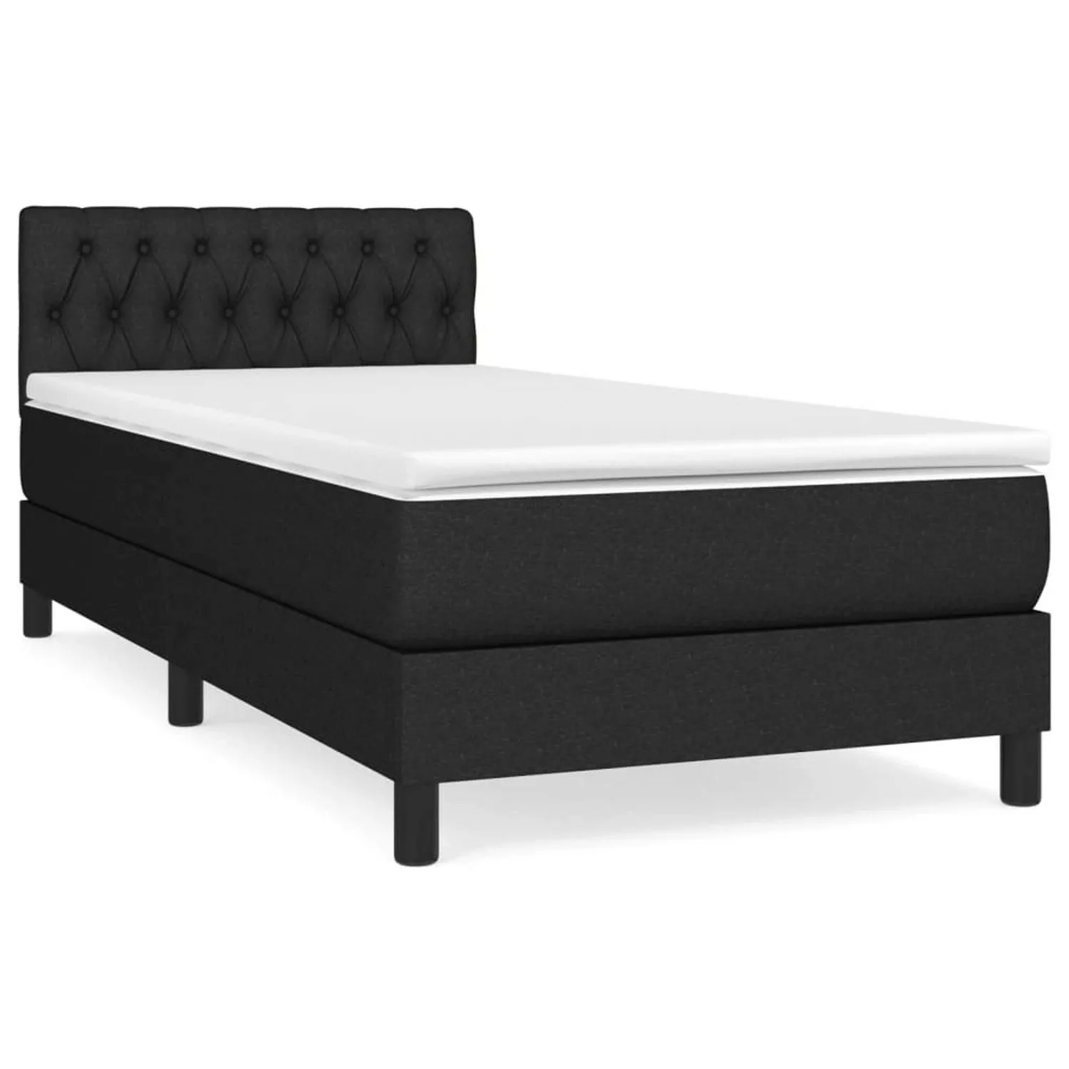 Vidaxl Boxspringbett Mit Matratze Schwarz 100x200 Cm Stoff günstig online kaufen