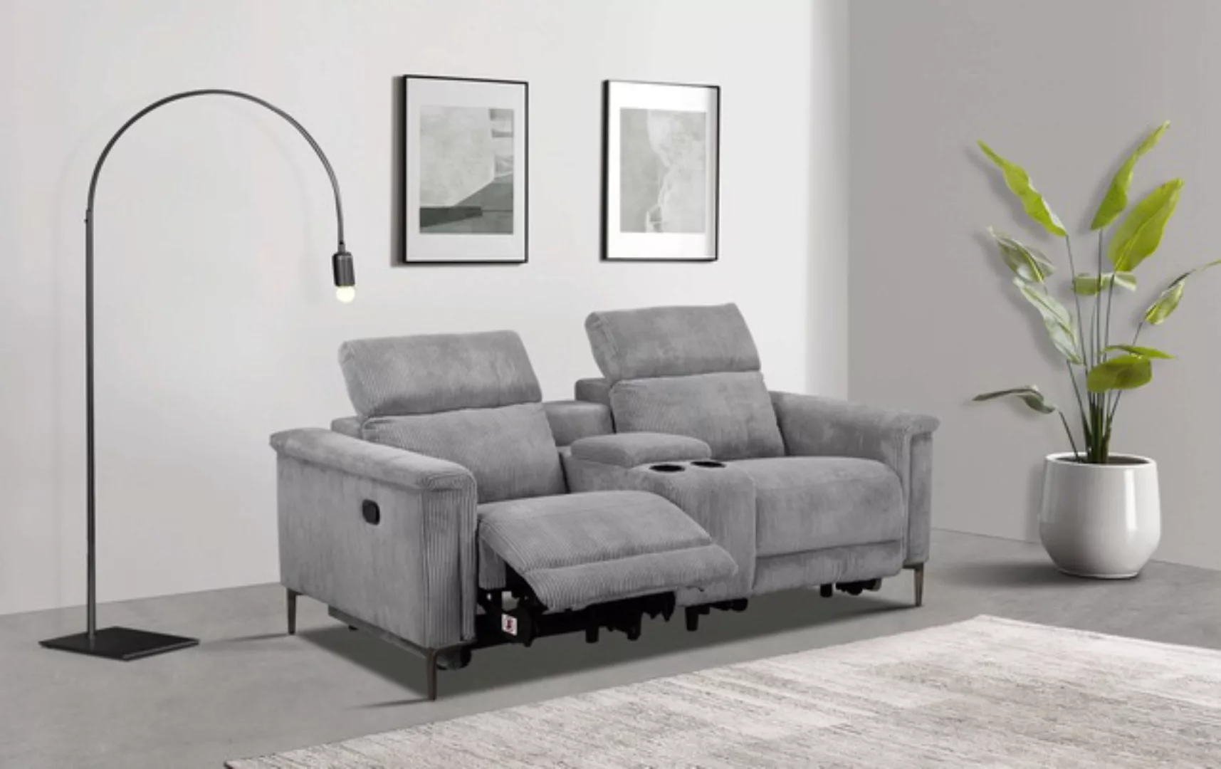 Places of Style 2-Sitzer »Lund in Cord, 2er-Kinosofa, TV-Sessel, Multimedia günstig online kaufen