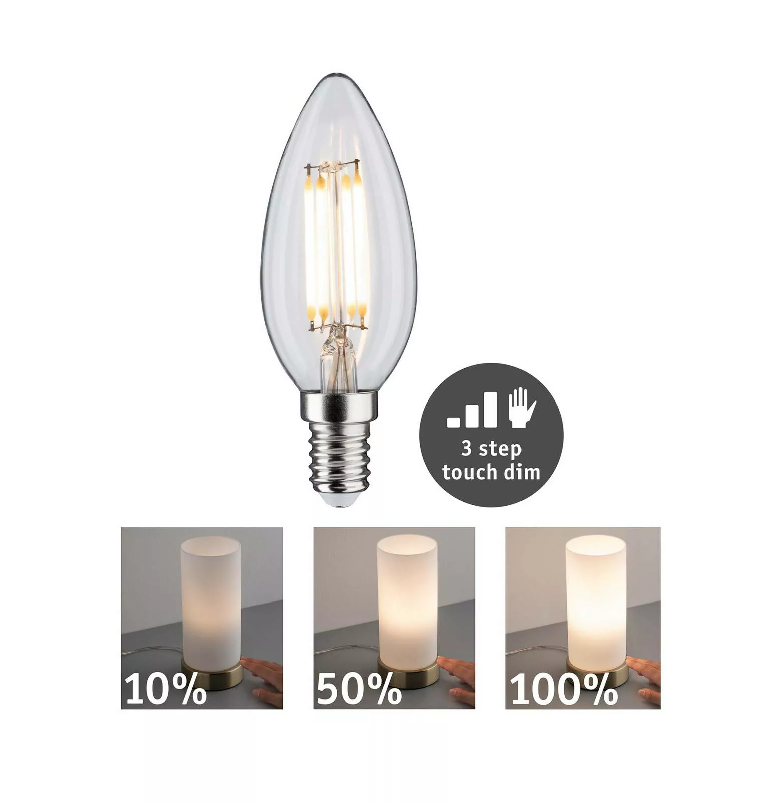 Paulmann LED-Kerze E14 5W Filament 3-step-dim günstig online kaufen