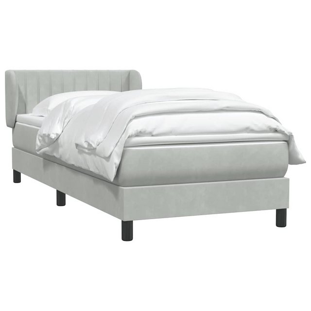 vidaXL Bett Boxspringbett mit Matratze Hellgrau 90x210 cm Samt günstig online kaufen