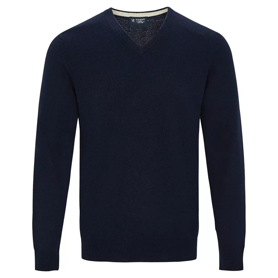 Hackett Wool Cash Mix V-ausschnitt Sweater M Navy günstig online kaufen