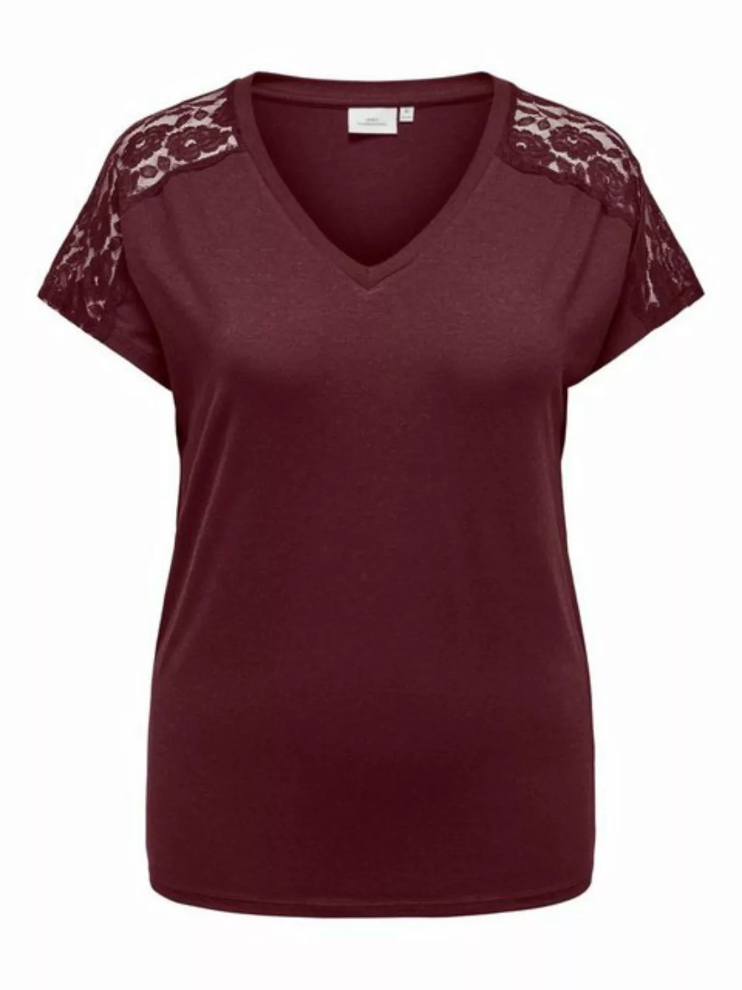 ONLY CARMAKOMA Kurzarmshirt CARJINNY S/S V-NECK LACE TOP JRS günstig online kaufen