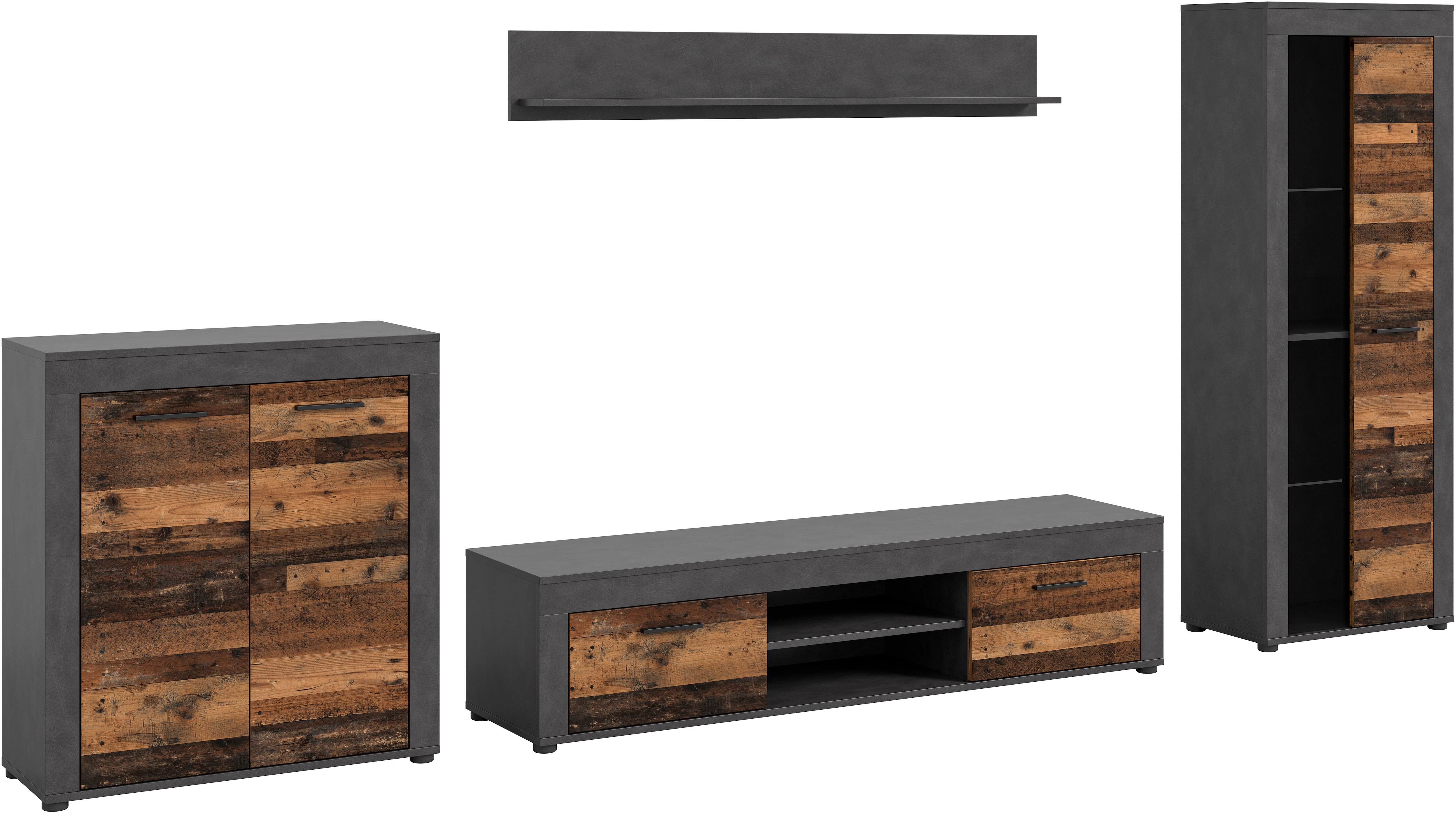 INOSIGN Wohnzimmer-Set "Aosta, Breite 330cm, best. aus Highboard, Lowboard, günstig online kaufen