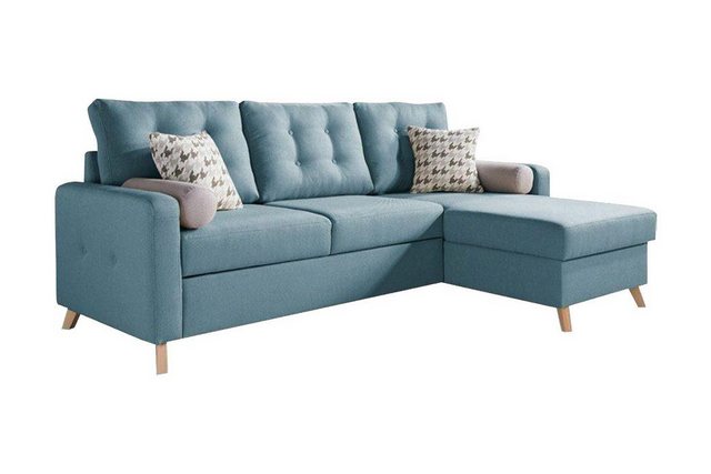 JVmoebel Ecksofa L-Form Bettfunktion Stoff Ecksofa Sofa Couch Design Couch günstig online kaufen